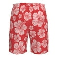 thumbnail image 6 of Disketp Men'S Swim Trunks Hawaiian Breathable Surf Beach Swimsuits Mesh Lining Beach Shorts With Pockets-Red Hibiscus Flower, 6 of 9