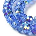 thumbnail image 3 of AB color Plated Transparent Electroplate Beads Strands Faceted Round Royal Blue 7.5x6mm Hole: 1mm about 78~80pcs/strand 17.71~18.11 inch(45~46cm), 3 of 4