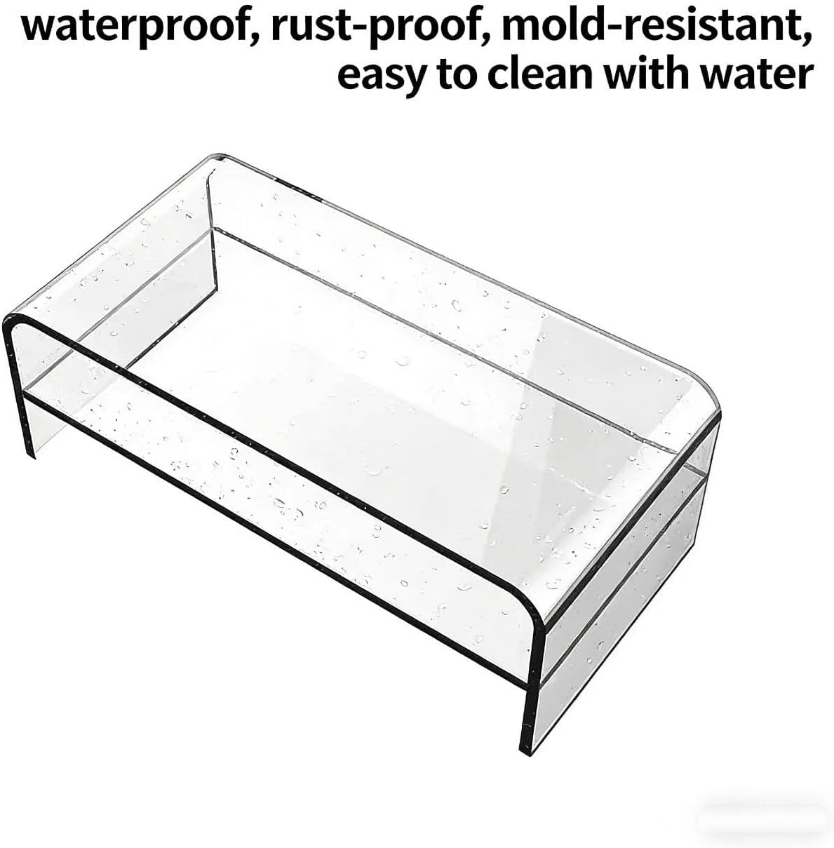 Acrylic Monitor Stand - 16/20 inch 2 Tier Riser for iMac, PC, Desktop, Laptop, TV with Storage Shelf, Home Office Desk Organizer (20in)