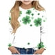 thumbnail image 1 of Blusas y camisas de manga larga con cuello redondo y estampado de San Patricio para niños, blusa informal de manga larga con cuello redondo, blusa de poliéster para niñas, 1 of 4