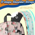 thumbnail image 5 of Boston Terrier and Roses Pink Pattern 17" Waterproof Oxford School Backpacks for Teens, S-Shape Padded Straps, for School, Travel, Hiking, Camping, 5 of 5