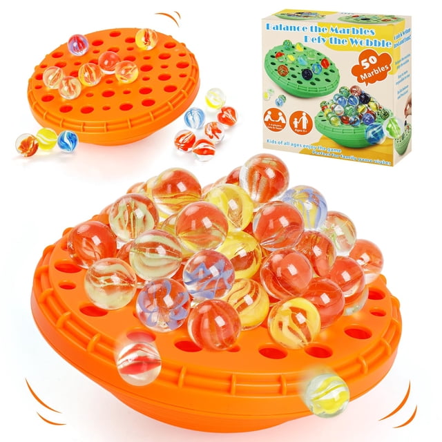 Juego Marble Balance YUOIOYU con 50 canicas coloridas en forma de calabaza