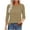 Khaki, variant on Axiiglly Plus Size Tops for Women 3/4 Sleeve Casual Shirts Solid Color Ruched Blouses Lace Crew Neck Fashion Summer Going Out Tops