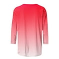 thumbnail image 5 of GERsome Womens 3/4 Sleeve Shirts Patchwork Blouse Fashion Crewneck Tops Solid Tee Casual Comfy T-Shirt, 5 of 5