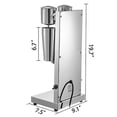 thumbnail image 2 of VEVOR Ensemble de Machine à Milkshake, Machine à Milkshake Électrique en Acier Inoxydable, Machine à Milkshake 180 W, Machine à Milkshake Classique à Double Tête avec Tasse de 800 ml, Machine à Milkshake Argentée, 2 Vitesses Réglables, 2 of 9