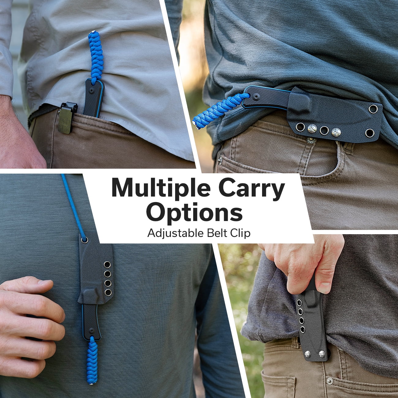 CIVIVI Edc Fixed Blade Knife with Kydex Sheath & Clip, 2.39" Nitro-V Blade G10 Handle Small Baby Banter Camping Hiking Knife Designed by Ben Petersen, Lanyard and Chain Included C23045-1 (Black)