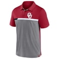 thumbnail image 2 of Men's Fanatics Crimson/Heathered Gray Oklahoma Sooners Split Block Color Block Polo, 2 of 3