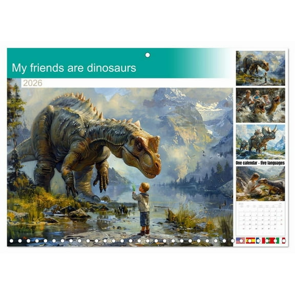 My friends are dinosaurs (Monthly Wall Calendar 2026 11.7 x 16.5 (open)), CALVENDO 14 Month Calendar