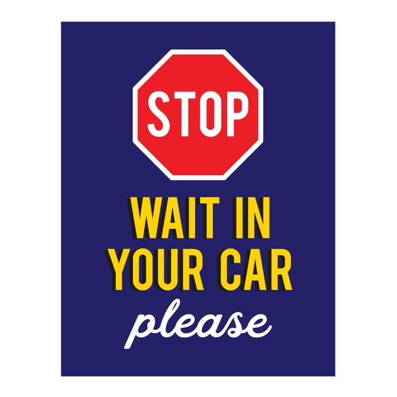 Koyal Wholesale Restaurant Social Distancing Stop, Wait In Your Car Please Business Signs, 10-Pack
