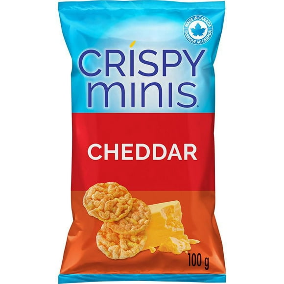 Quaker Crispy Minis Cheddar flavour brown rice chips, 100g