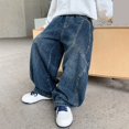 thumbnail image 5 of CONZONE Boys Baggy Jeans Wide Leg Casual Jeans for Child Y2K Elastic Waist Fall Streetwear Denim Pants with Pockets, 5 of 9