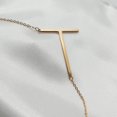 thumbnail image 3 of Yazi Sideways Initial Necklace 18K Gold Plated Stainless Steel Large Big Letters Pendant Necklace Script Name Monogram Necklaces for Women, 3 of 13