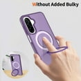 thumbnail image 2 of Asuwish Phone Case for Samsung Galaxy A16 A26 A17 5G/4G Tempered Glass Screen Protector Magnetic Folding Stand Frosted Translucent Rugged Shockproof Protective Cell Cover A 16 Women Men Deep purple, 2 of 6
