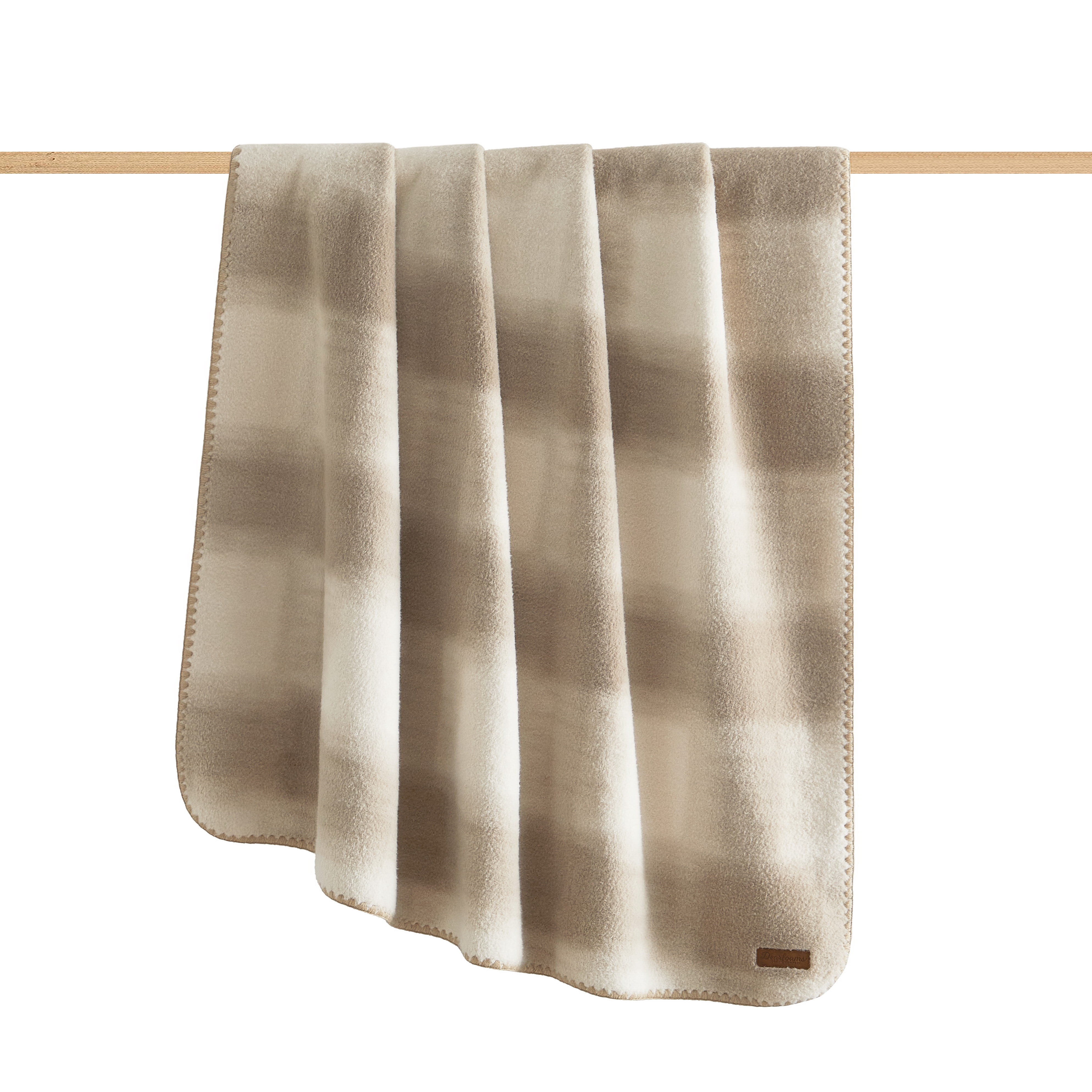 Dearfoams Reversible Faux Wool Oversized Couch Throw Blanket, Beige, 50 x 70 in