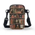 thumbnail image 2 of HELLHERO Small Crossbody Purse Vintage Polyester with Zipper Closed Adults 4.33"x1.97"x7.09" Travel, Bookshelf Still Life, 2 of 7