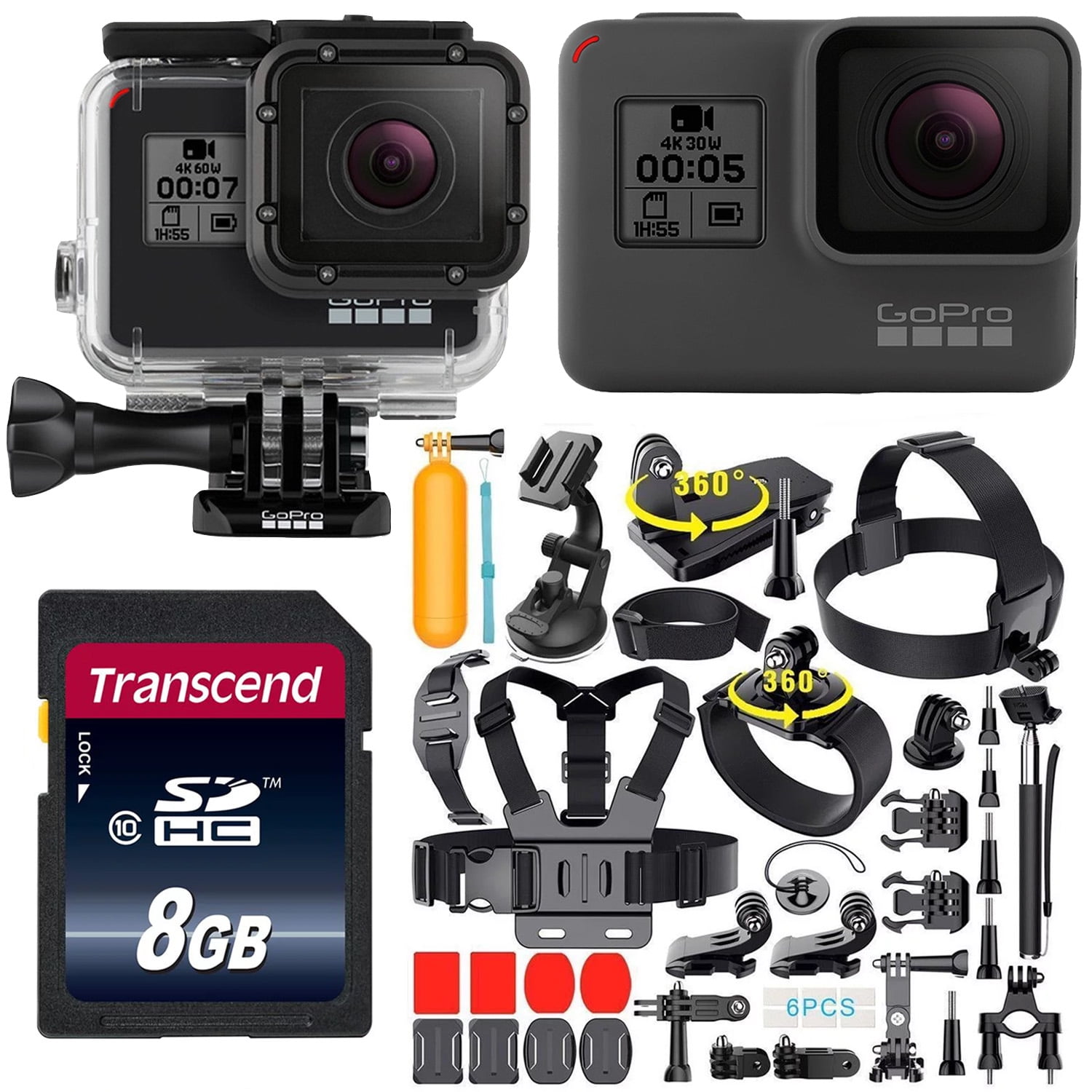 Restored Black Action Camera Bundle 4K Video 33ft Waterproof Camcorder with Kit (Refurbished) - Walmart.com