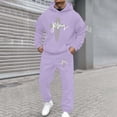 thumbnail image 5 of Aihuaihua Men's Christian 2 Piece Jogging Suit Jesus Cross Sweatsuits Lounge Matching Sets Religious Faith Hoodie Tracksuit Light Purple XL, 5 of 5