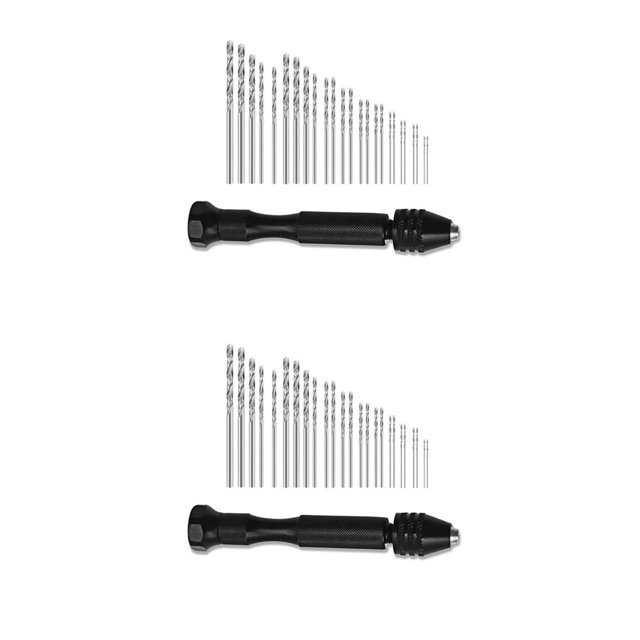 Eigraketly Micro brocas giratorias a mano, minibrocas de 0,3-3,4mm para joyería, pasadores de mandril de , acero de alta velocidad, bricolaje, Type1 NO1
