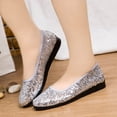 thumbnail image 6 of AUDeals Women’s Sequined Casual Shoes Bling Flat Fashion Sneakers Non Slip Low Top Platform Shoes for Daily Wear (Silver, 8.5), 6 of 9
