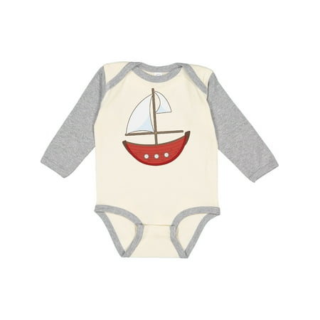 

Inktastic Red Sailboat Gift Baby Boy or Baby Girl Long Sleeve Bodysuit