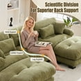 thumbnail image 2 of Pelletized velvet U Shape Cloud Couch with 2 Ottomans,Free Combined 3 Seater Comfy Sofa with Bolster Armrest Pillows, sofa for Living Room, 2 of 9