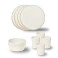 thumbnail image 3 of Stephan Roberts Bamboo Dinnerware Set Unbreakable Microwave Safe Plates, Bowls, and Cups Set of 12, White, 3 of 6