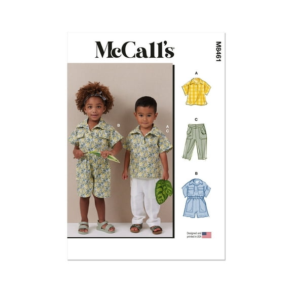 McCall's Sewing Pattern 8461 - Toddlers' Top, Romper and Pants, Size: A (1/2-1-2-3-4)