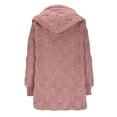 thumbnail image 3 of Giftesty Women's Loose Fit Solid Multi-Color Hooded Long Sleeve Plush Soft Warm Casual Fleece Coat, 3 of 5
