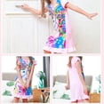 thumbnail image 4 of Jurebecia Girls Nightgowns, Unicorn Short Sleeve Sleepwear Nightie Sleepwear Night Sleep Dress Soft Nightgown Princess Pajama Dresses 120 cm 4-5 Years, 4 of 14