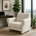 thumbnail image 4 of Modern Accent Chair, Upholstered Furry Sherpa Boucle Reading Armchair, Mid-Century Lounge Single Sofa for Bedroom, Living Room, Home Office - Ivory, 4 of 6