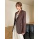 thumbnail image 4 of Chaqueta de cuero genuino para mujer, chaqueta de primavera y otoño de 2024, nueva moda, abrigo de piel de oveja natural de manga larga con un solo botón, 4 of 5