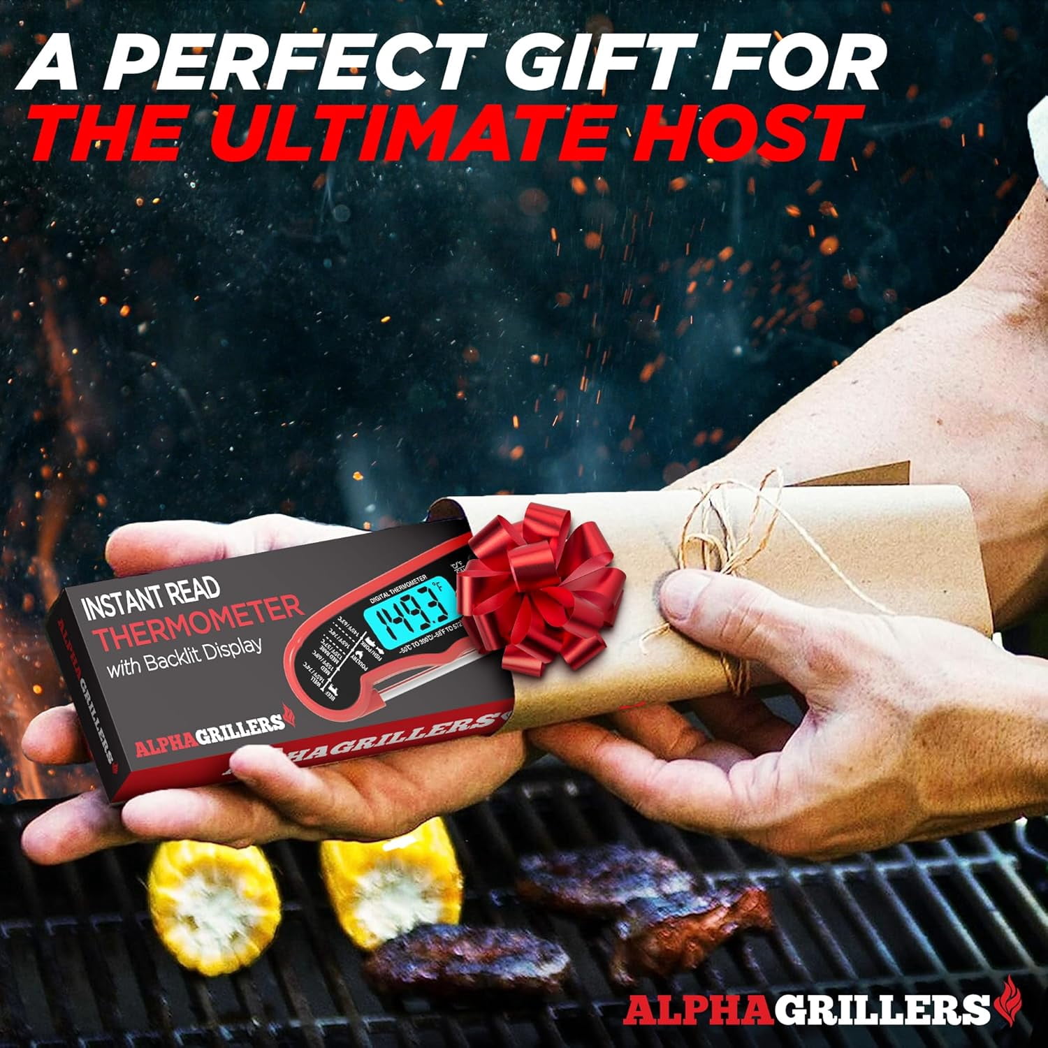 Grillers Meat Thermometer Digital - Instant Read Food Thermometer for Cooking Grilling Air Fryer Griddle Probe Kitchen Gadgets Essentials BBQ Accessories Grill Gifts for Men Him Dad Birthday
