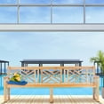 thumbnail image 4 of Teak Wood Chippendale Quadruple Outdoor Patio & Garden Bench, 8 Foot, 4 of 5