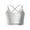Silver, variant on Kids Girls Shiny Metallic Training Bras Wireless Gymnastics Dance Crop Top Yoga Bralettes Dancewear Gold 6