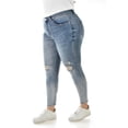 thumbnail image 2 of Jeans skinny con detalles desgastados /Tallas Extras, 201 (Mezclilla claro) azul 42, 2 of 7