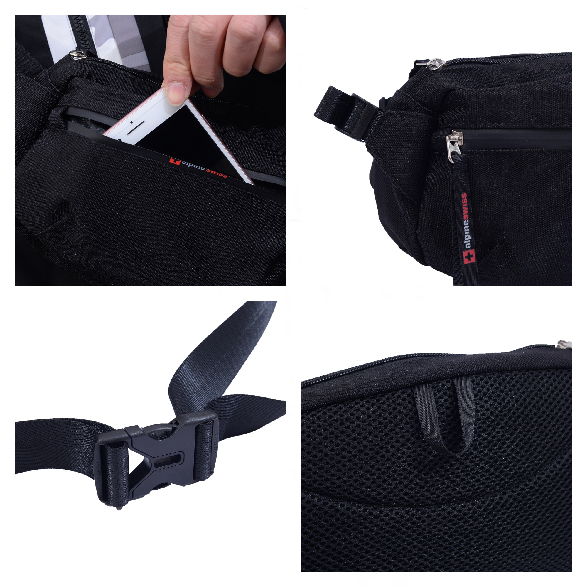 Alpine Swiss Fanny Pack Adjustable Waist Bag Sling Crossbody Chest Pack Bum Bag