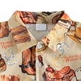 thumbnail image 5 of Wxirdiow Boy Summer Shirt Boys Short Sleeve Button Down Shirt Kids Summer Cowboy Pattern Print Beach Dress Shirts with Pockets Orange Size,18-24 Months, 5 of 6