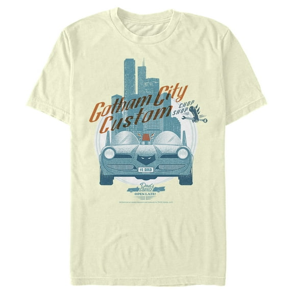 Men's Batman Custom Batmobile Graphic Tee Beige Small