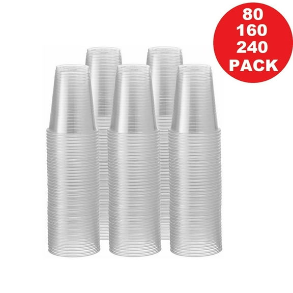 Nicole Fantini's 9oz Disposable Translucent Plastic Cold Cups All Occasion & Elegant Parties (160 Count)