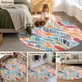 thumbnail image 5 of Small Round Rug 3Ft Washable Non-Slip, Abstract Beach Circle Area Rugs for Living Room Bedroom, Summer Colorful Coastal Ocean Sea Wave Indoor Floor Mats Carpet Runner for Home Decor, 5 of 8