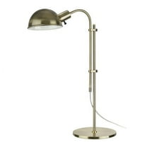 Aspen Creative 40043, 27" High Modern Adjustable Metal Desk Lamp, Satin Nickel Finish with Metal Lamp Shade, 18" wide