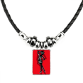 thumbnail image 1 of rojo gordita hermosa chica collar a mano colgante de cuerda de cuero Unbranded M, 1 of 3