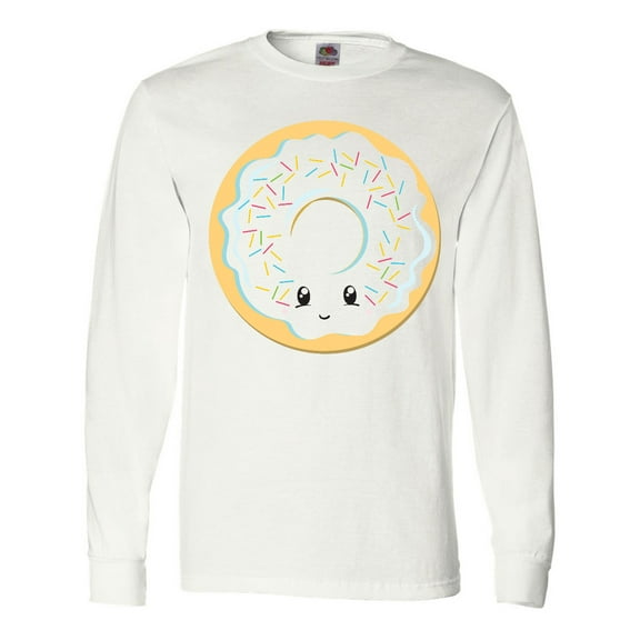 Inktastic White Donut Long Sleeve T-Shirt