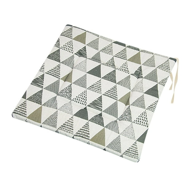 Cojín rectangular de silla de lino estampado de poliéster - Cojín grueso de suelo de estilo japonés para futón, sofá y asientos - Acento decorativo para el hogar