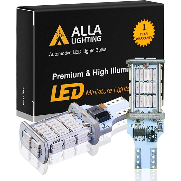 Alla Lighting 912 921 Red LED 3rd Brake Lights Bulbs CAN-BUS Xtreme Super Bright 4014 48-SMD RV Car 912 W16W T15 Center High-Mounted Stop Lights Cargo Lights