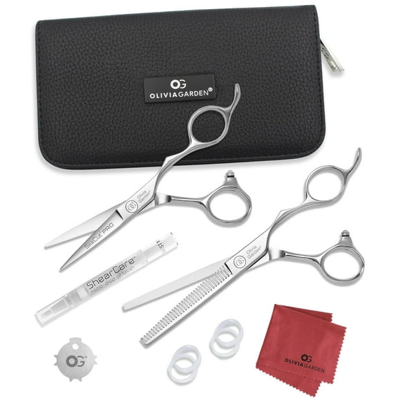 Olivia Garden SilkCutPro Shear and Thinner Zipper case deal (5" contains: SKP-50, SKP-T635)