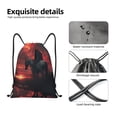 thumbnail image 5 of Drawstring Backpack - Lone Rider Under Red Sky Splash Proof Small Drawstring Gym Bag for Women Men, Cinch Sports String Bag Backpack for Travel Swimming Beach, 5 of 8