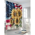 thumbnail image 3 of Fsddascl Sunflower Shower Curtain Set - 60" x 72" Washable Bathtub Curtain with 12 Hooks, Red Navy Blue American Flag Yellow Flowers Waterproof Fabric Stall Shower Curtains for Bathroom/Bathtub, 3 of 6