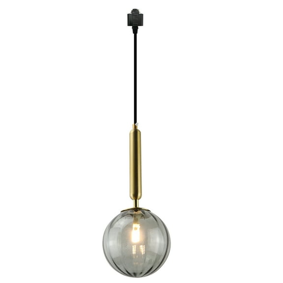 Kiven H-Type Track Lighting, 1-Light Modern Halo Track Pendant Light with Glass Shade, Track Light Pedant with 12" Cord for Bedroom Kitchen Island Home Lighting