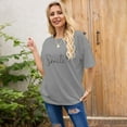 thumbnail image 5 of Women Short Sleeve Tops Funny Love Graphic Print Round Neck Pullover T-Shirts Trendy Casual Loose Fit Workout Tee Blouses, 5 of 7
